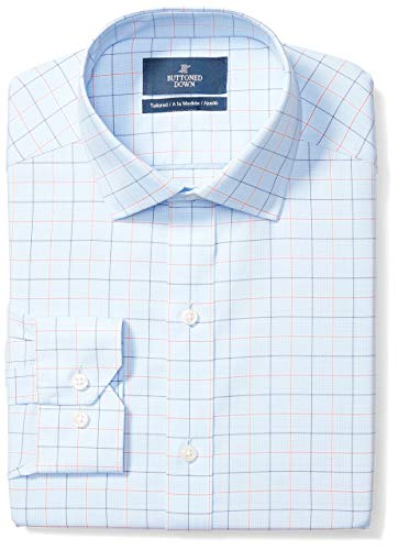 Buttoned Down Men's Tailored Fit Pattern Non-Iron Dress Shirt (3 Collars Available)