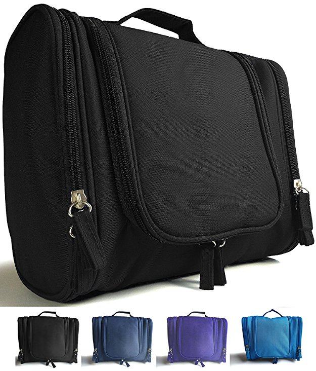 BLOME DESIGN Hanging Toiletry Bag | Water Resistant & Antibacterial Travel Essentials & Cosmetic Bag with Zip Mash Pockets & Sturdy Hanging Hook for Men, Women, Boys, Girls | Travel Tidily!
