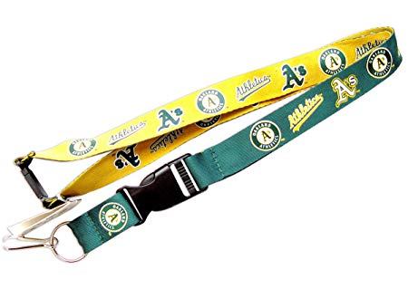 MLB Oakland A's Sports Team Logo Reversible Clip Lanyard Keychain Id Ticket Holder