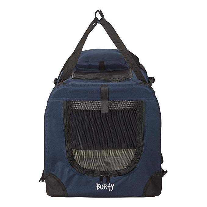 Bunty Dog Cat Rabbit Puppy Carrier Crate Bed Portable Pet Kennel Travel Fabric Bag - Dark Blue - Small
