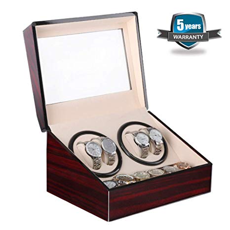 Uten Watch Winder 4 Watch Winder Battery for Automatic Watches Wood (4 6)