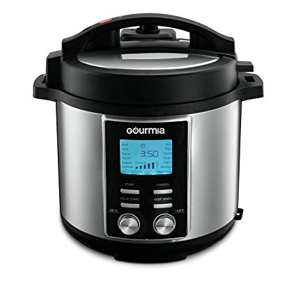 Gourmia GPC855 Digital SmartPot Multi-Function Pressure Cooker | 15 Cook Modes | Removable Nonstick 8-Quart Pot | 24-Hour Delay Timer | Automatic Keep Warm | LCD Display | Pressure Sensor Lid Lock