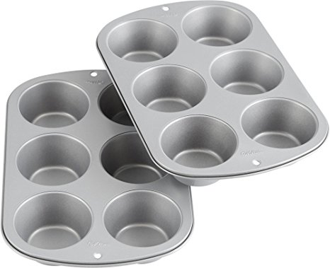 Wilton Recipe Right Jumbo Non-Stick Muffin Pan Multipack, 6-Cup (2-Pack)