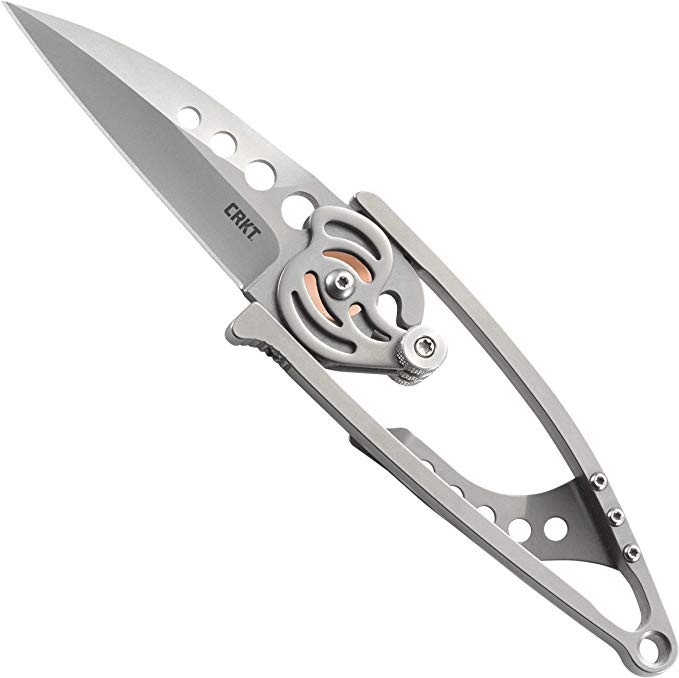CRKT Snap Lock Folding Pocket Knife: Gentleman Everyday Carry, Satin Blade, Innovative Snap Lock Mechanism Skeletonized Handle, Quick Release Lanyard 5102N