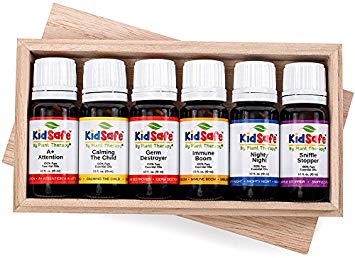 Plant Therapy KidSafe Starter 6 Set- Includes 100% Pure, Undiluted Synergies: A+ Attention, Calming The Child, Germ Destroyer, Immune Boom, Nighty Night and Sniffle Stopper. 10 ml (1/3 oz) each.