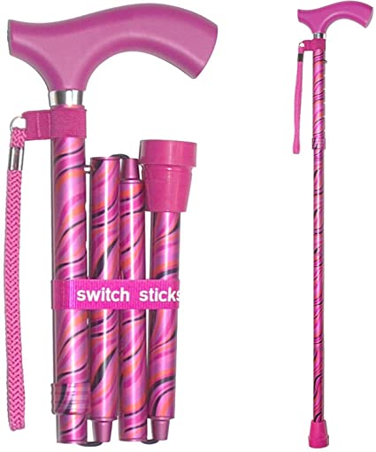 Switch Sticks Aluminum Adjustable Folding Cane and Walking Stick collapses and adjusts from 32 to 37 inches, Tango