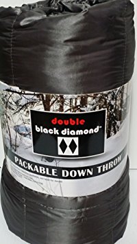 Double Black Diamond Ultra Light Indoor/Outdoor ALL SEASON Packable Down Throw Blanket with Stuff Sack -60" X 70"