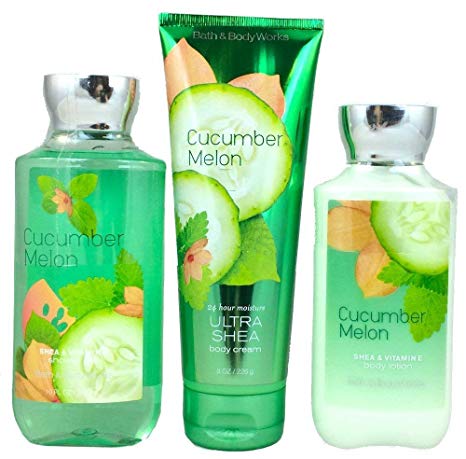 Bath & Body Works Signature Collection Cucumber Melon Gift Set ~ Body Cream ~ Shower Gel & Body Lotion. Lot of 3