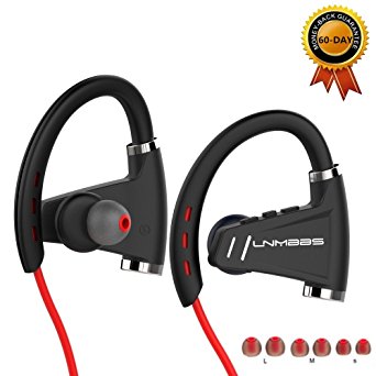 Bluetooth Headphones LNMBBS In-ear Sports Wireless Earbuds Noise Cancelling - IPX5 Waterproof for Gym Running with 12 Hours Music Time Playing (Red) …