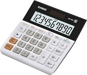 Casio MH-10M Business Calculator, Black/White