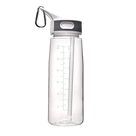 BOTTLED JOY Sports Water Bottle 800ml Spill Proof with Straw and Handle and with Durable BPA Free Material for Outdoor Sports Like Climbing Camping