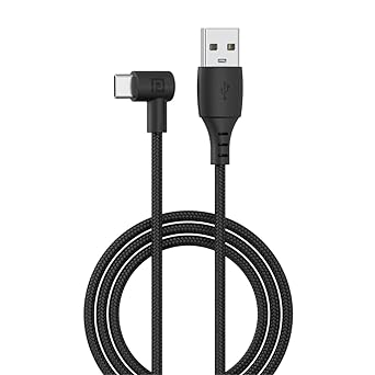 Portronics Konnect HD Type C Cable with 3A Fast Charging, Nylon Braided, Fast Data Sync, Tangle Resistance, 1.2 Meter(Black)