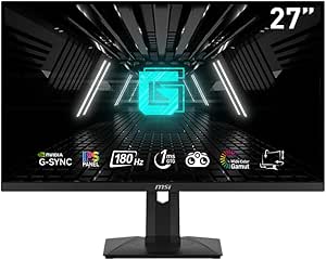 MSI G274PF 27-inch QD-OLED 1920 x 1080 (FHD) Computer Monitor, 180Hz, Adaptive-Synch, HDMI, Display Port, VGA Port, VESA Mountable, Tilt, Height Adjustable, Speaker, 1ms, Black