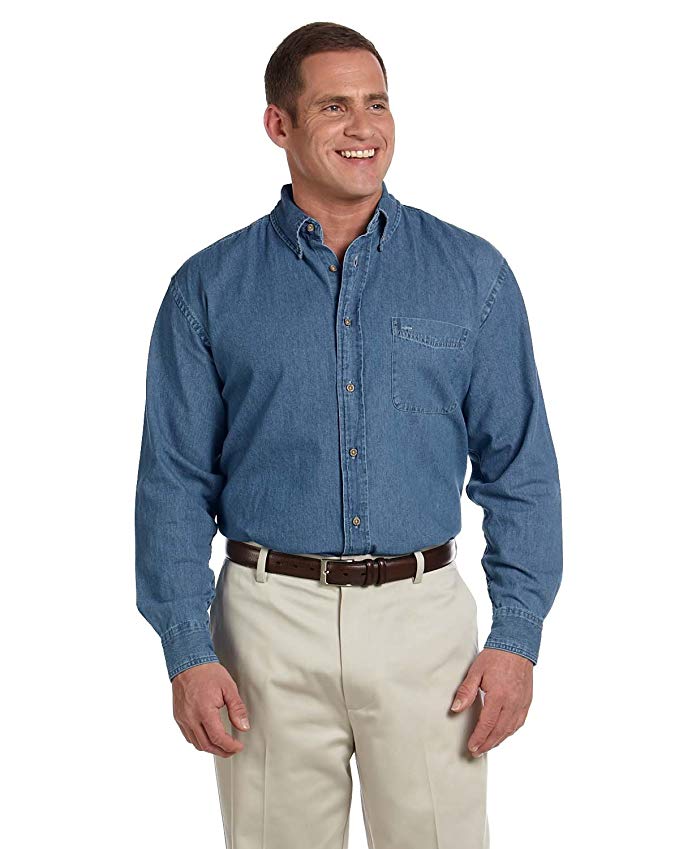 Harriton Men's Long-Sleeve Denim Shirt M550