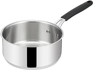 Lagostina Tempra Steel Deep Casserole with Long Handle, Saucepan Diameter 20 cm in 18/10 Stainless Steel with Lagotherm Bottom and Long Silicone Handle