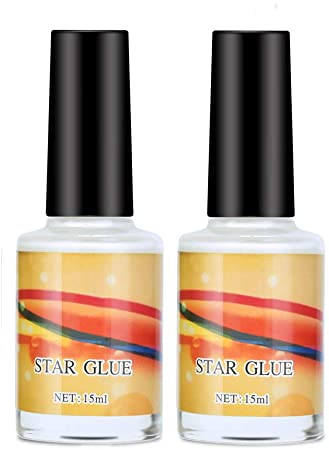 Ownest 2 Packs Galaxy Star Nail Art Foil Glue for Foil Sticker Nail Transfer Tips Decorations Adhesive Manicure Art DIY-15ml