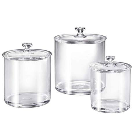 Premium Quality Clear Plastic Apothecary Jars | Set of 3
