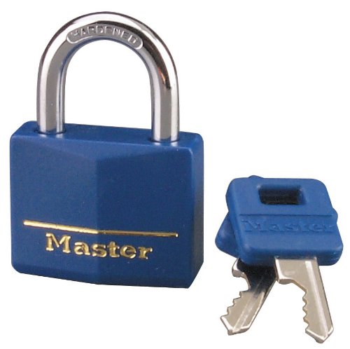 Master Lock 142DCM Brass Lock with Blue Cover 1-916-inch