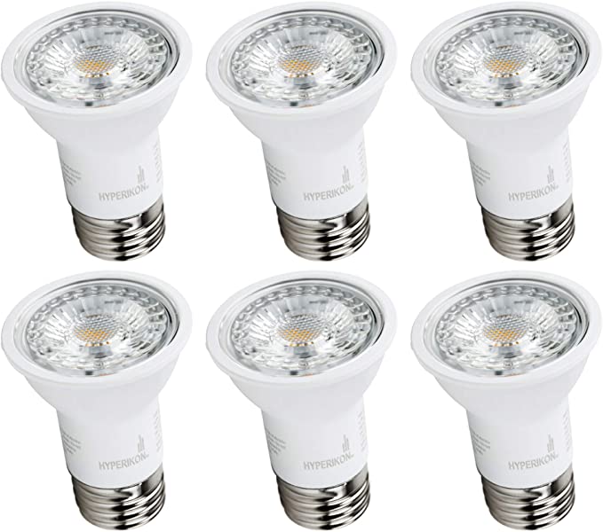 Hyperikon LED PAR16 Dimmable Light Bulb, 6.5W=40W, Spot Lighting E26 Base, CRI84 , UL, Energy Star, Daylight White, 6 Pack