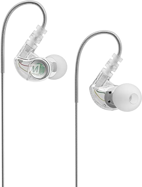 MEE audio Sport-Fi M6 Noise Isolating in-Ear Headphones with Memory Wire (Clear)