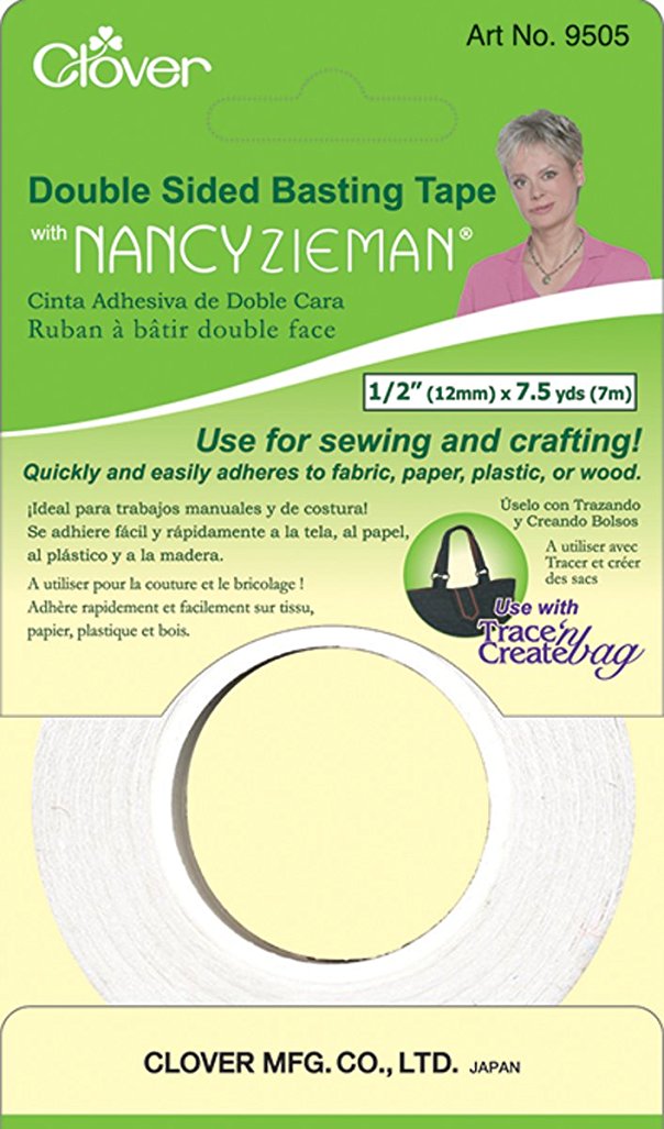 Clover Double Sided Basting Tape with Nancy Zieman, 1/2-Inch by 7.5-Yard