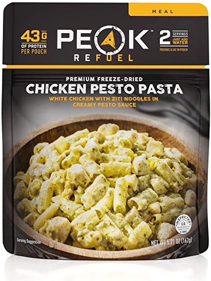 Peak Refuel Chicken Pesto Pasta | Freeze Dried Backpacking and Camping Food | Amazing Taste | High Protein | Real Meat | Quick Prep