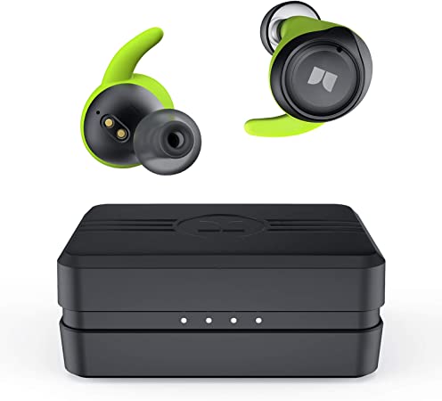 Monster Isport Champion True Wireless Earbuds, Bluetooth 5.0 Auto Pairing Headphones with Charging Case, AptX Stereo Bass Sound, CVC 8.0 Noise Cancellation, IPX8 Waterproof, USB-C Quick Charge