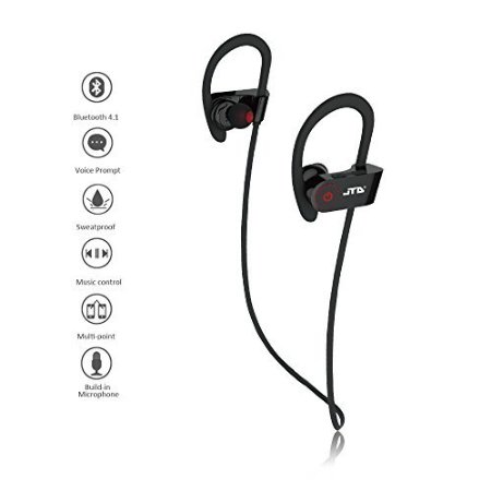 JTD  Premium Wireless Bluetooth 41 Headphones Noise Cancelling light-weight sweat proof Headphones with MicrophoneGreat for SportsRunningGymExercise-Wireless Bluetooth Earbuds Headset Earphones