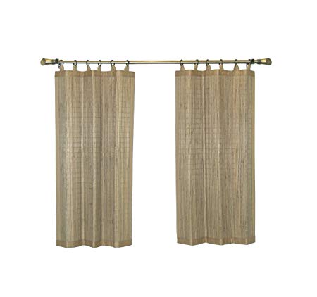 Bamboo Ring Top Curtain BRP05 2-Piece Ring Top Tier Set, 48 by 36-Inch, Driftwood