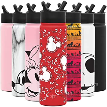 Simple Modern Disney 22oz oz Summit Water Bottle with Straw Lid - Gifts for Men & Women Hydro Vacuum Insulated Flask Double Wall Liter - 18/8 Stainless Steel Disney: Mickey Bandana