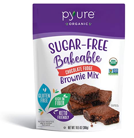 Organic Chocolate Fudge Brownie Mix by Pyure | Sugar-Free, Keto, Low Carb | Bakeables | Makes 11 Brownies