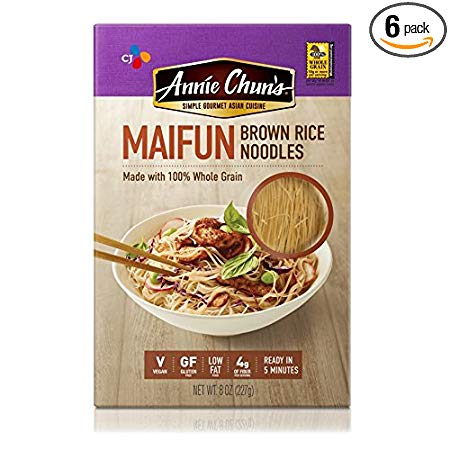 Annie Chun's Brown Rice Noodles, Maifun, Vegan, Gluten-Free, 8-oz (Pack of 6)