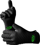 The Best Silicone Heat Resistant Grilling BBQ Glove Set - Perfect for Use in the Kitchen Handling All High Temperature Foods - Use As Potholder and Protective Oven Grill Baking Smoking and Cooking Gloves - Use 10 Fingers Making it Easier to Handle Hot Food Than Mitts Great for Indoors and Outside The Original Gecko Grip Gloves Ninja Gecko Black Extra Large