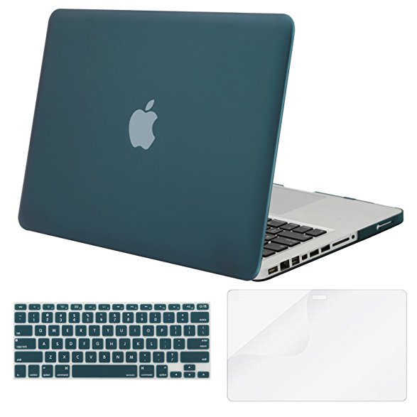 Mosiso Plastic Hard Case with Keyboard Cover with Screen Protector Only for Old MacBook Pro 13 Inch with CD-ROM (Model: A1278, Version Early 2012/2011/2010/2009/2008), Deep Teal