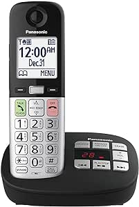 Panasonic Cordless Phone, Easy to Use with Large Display and Big Buttons, Flashing Favorites Key, Built in Flashlight, Call Block, Volume Boost, Talking Caller ID, 1 Cordless Handset - KX-TGU430B