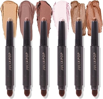 Udream Eyeshadow Stick,6 PCS Eye Shadow Sticks,Cream Eyeshadow Stick,Waterproof Eyeshadow Pencil,Matte Eyeshadow Sticks for Eyes Makeup,Brilliant Eye Brightener Stick