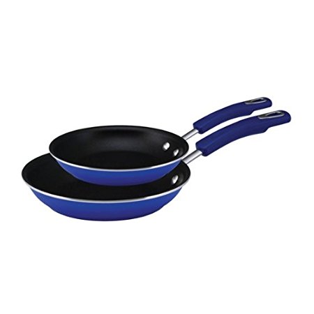 Rachael Ray Porcelain Enamel II Nonstick 9-1/4-Inch and 11-Inch Skillets Twin Pack, Blue Gradient