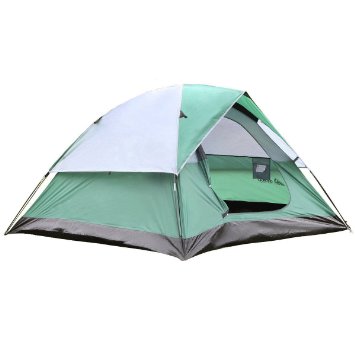 Semoo Large Door, 3-Person, 3-Season Lightweight Water Resistant Family Camping Tent with Carry Bag