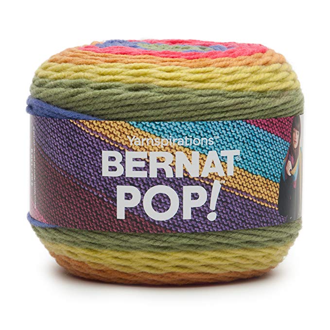 Bernat POP! Yarn (4) Medium Gauge 100% Acrylic - 5oz - Full Spectrum - Machine Wash & Dry