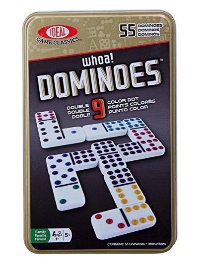 Ideal Whoa! Double 9 Color Dot Dominoes