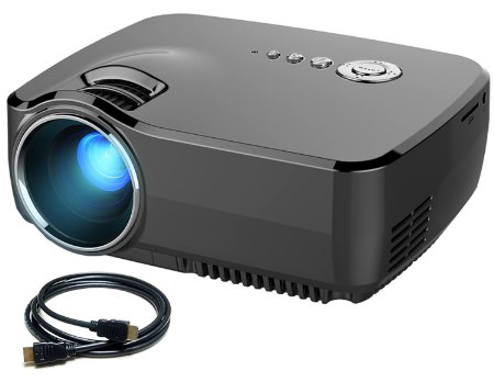 Projector Mini Meyoung HD Movie Portable Projectors 1200 Lumens 1080P 150" Built-in TV Tuner for Home Theater,PS2/PS3/XBOX Games,Iphone,Ipad,Mac via HDMI/USB/AV/SD/VGA Port (GP70 Black)