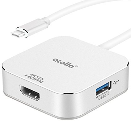 USB C HDMI Multiport Adapter - atolla C2 Type C Hub Dock with 4K HDMI Video, USB C with Power Delivery 2.0, 2 USB 3.0 Ports, for Apple Macbook Pro 2016 2017