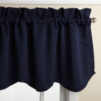 Lorraine Home Fashions Whitfield 52-inch by 18-inch Scalloped Valance, Navy