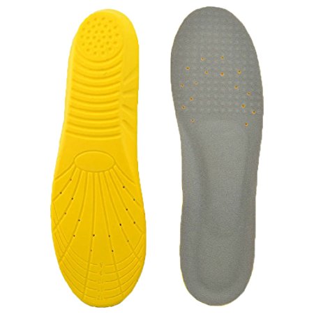 Memory Foam Insoles Anti-skidding,Shock-Absorbing and depressurizing for Mens & Womens Unisex insole(yellow)