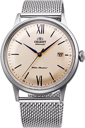 Orient"Bambino Version 6" Automatic/Hand Winding Dress Watch, Champagne, Stainless Steel Bracelet
