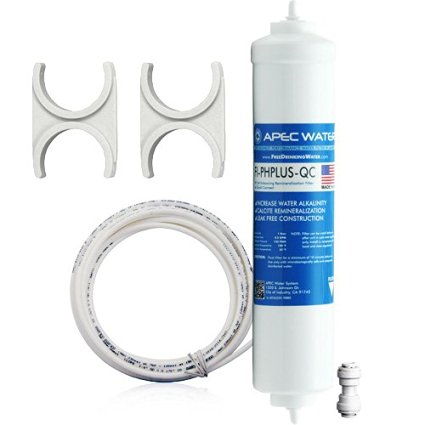 APEC Water Systems PHPLUSKIT-14  US Made 10" High Purity Ph  Calcium Carbonate Alkaline Inline Filter Kit with 1/4" Quick Connect