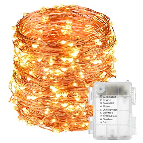 LightsEtc 200 LED String Lights 65.6ft Warm White Decorative Copper Wire Dimmable Fairy Lights