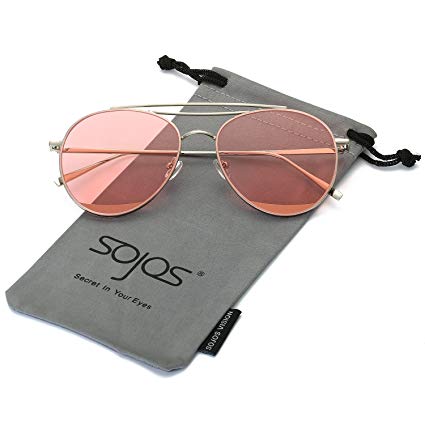 SojoS Fashion Aviator Double Metal Crossbar Mens Womens Sunglasses SJ1059