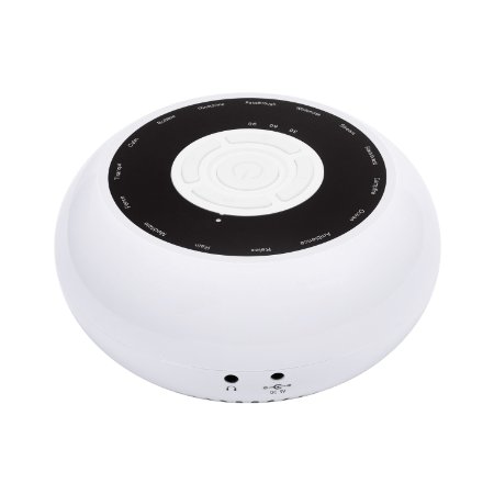 L'émouchet White Noise Sleep Machine Natural Relaxing Sound Soother Conditioner 15 Soothing Sound Tracks Timer Option 3.5mm Headphone Jack Volume Control , AS 1se (No lithium battery)
