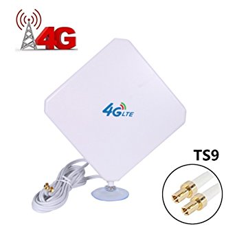 URANT TS9 4G LTE Antenna 35dBi Dual MIMO High Gain Network Antenna Cell Phone Booster Omni Directional Antenna with Suction Cup 2m Cable for for Wifi Router Mobile Broadband Outdoor Signal Booster